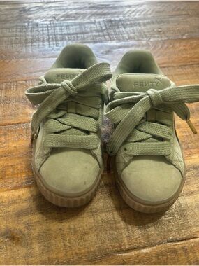 Kids Suede Sneakers in Olive Green by FENTY